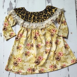 Floral and Leopard Dress 18/24m